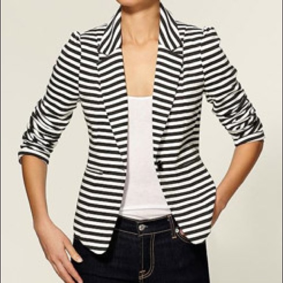 Dress blazer, black and white stripes